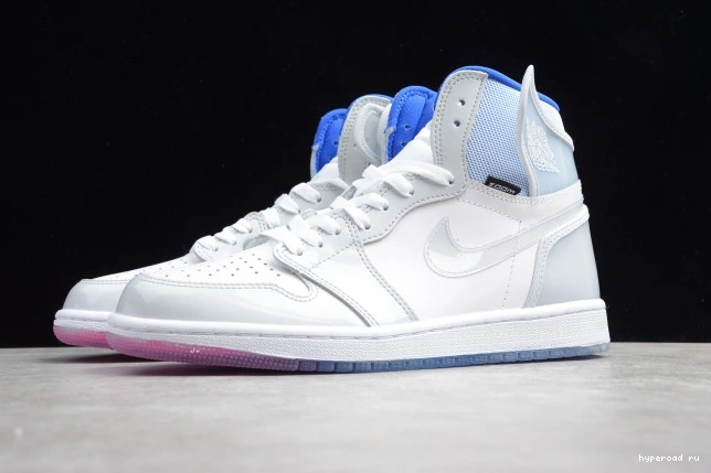 Zoom High CK6637-104 Retro Blue Air Jordan 1 White Racer 0709